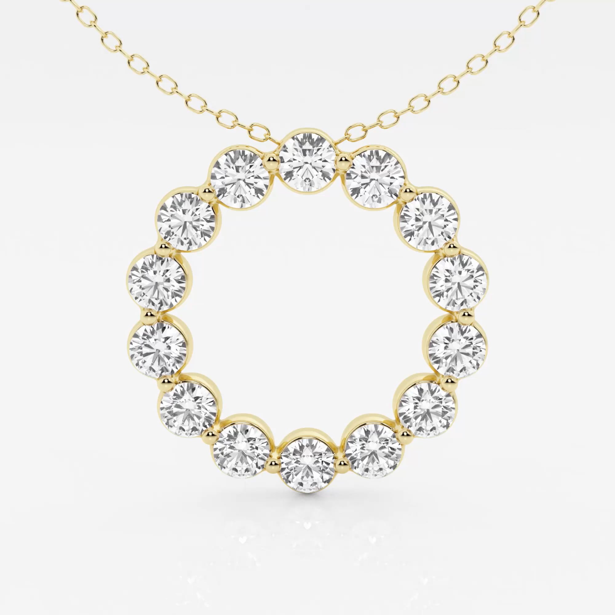 product video for 2 ctw Round Lab Grown Diamond Circle Fashion Pendant with Adjustable Chain