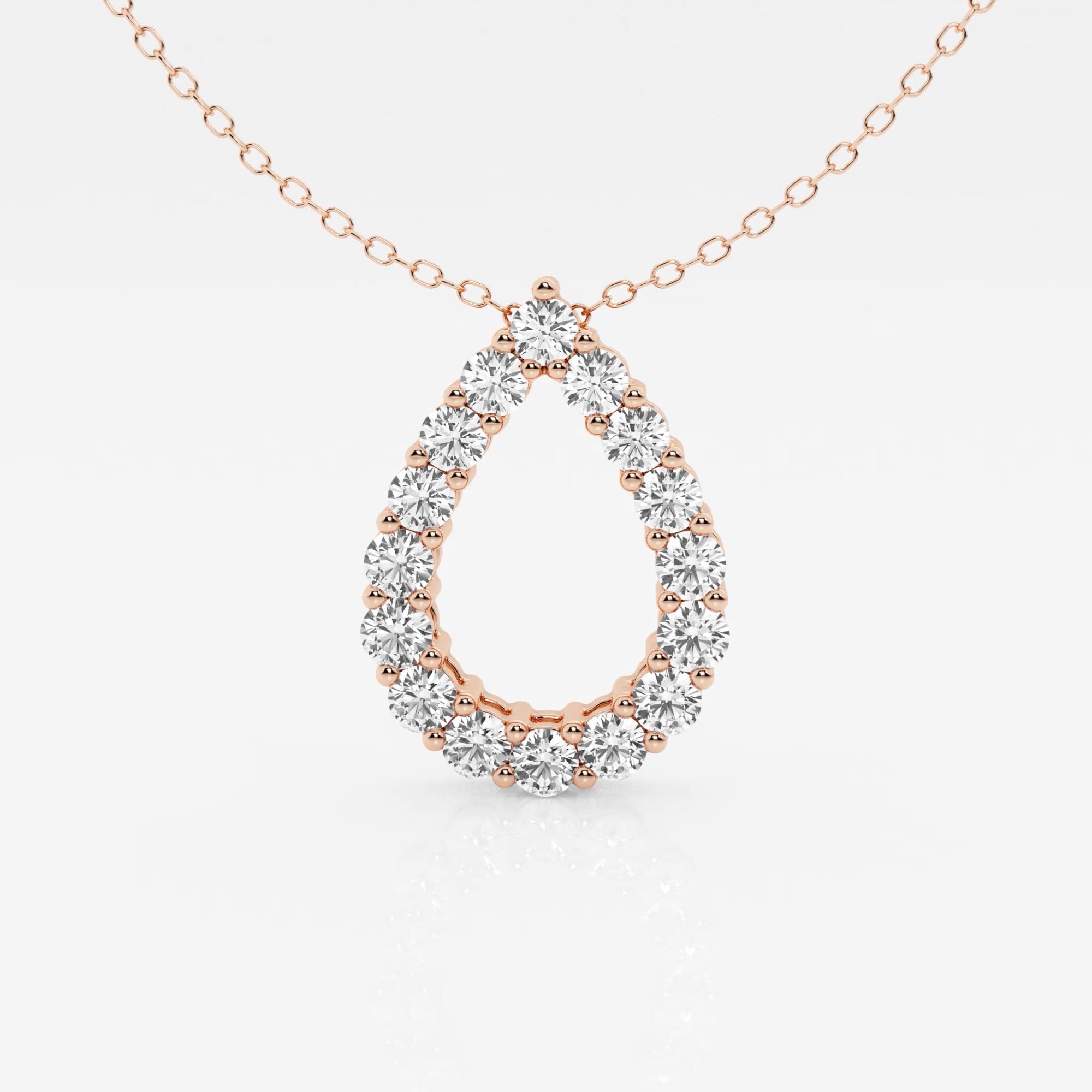 product video for 1 ctw Round Lab Grown Diamond Teardrop Fashion Pendant with Adjustable Chain