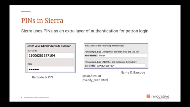 Webinar: Sierra PINs for Authentication