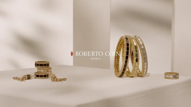 ART DECO BANGLE WITH DIAMONDS - Roberto Coin