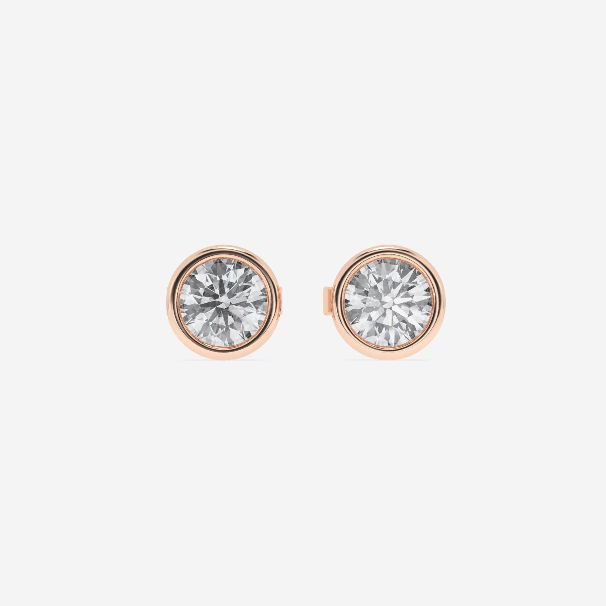 product video for 1 ctw Round Lab Grown Diamond Bezel Set Filigree Solitaire Stud Earrings