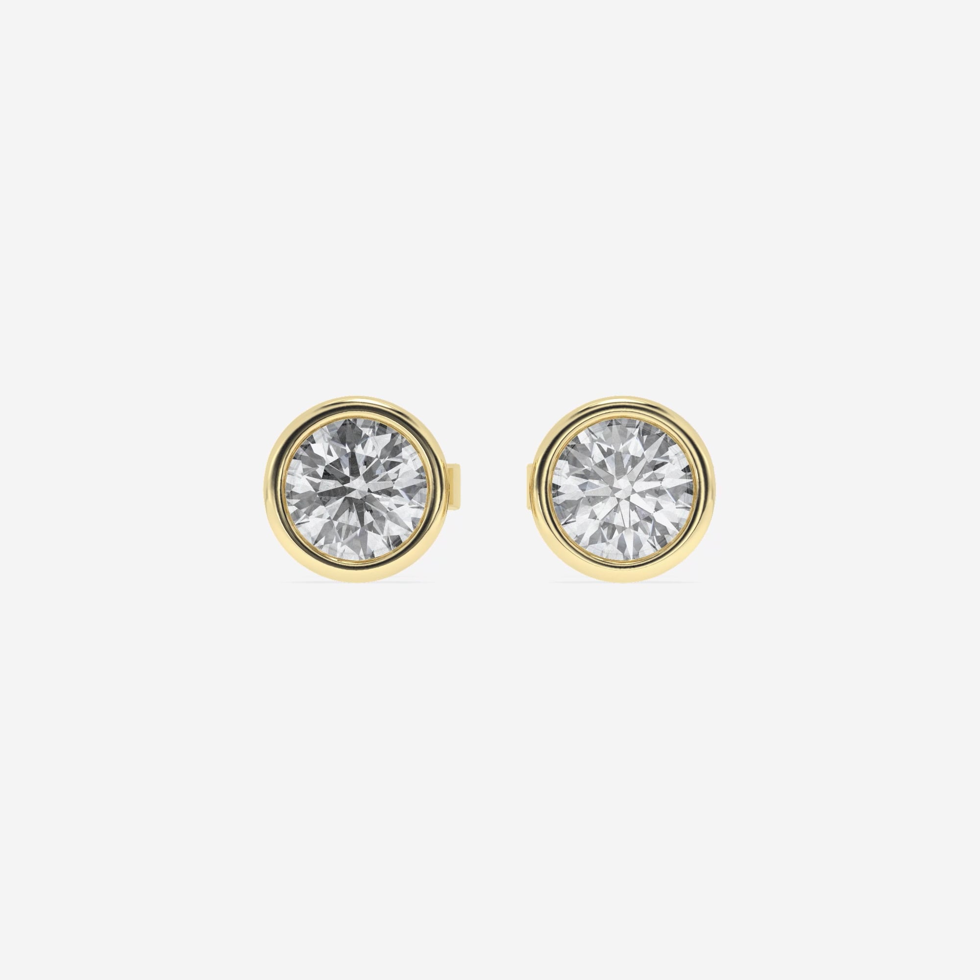 product video for 1 ctw Round Lab Grown Diamond Bezel Set Filigree Solitaire Stud Earrings