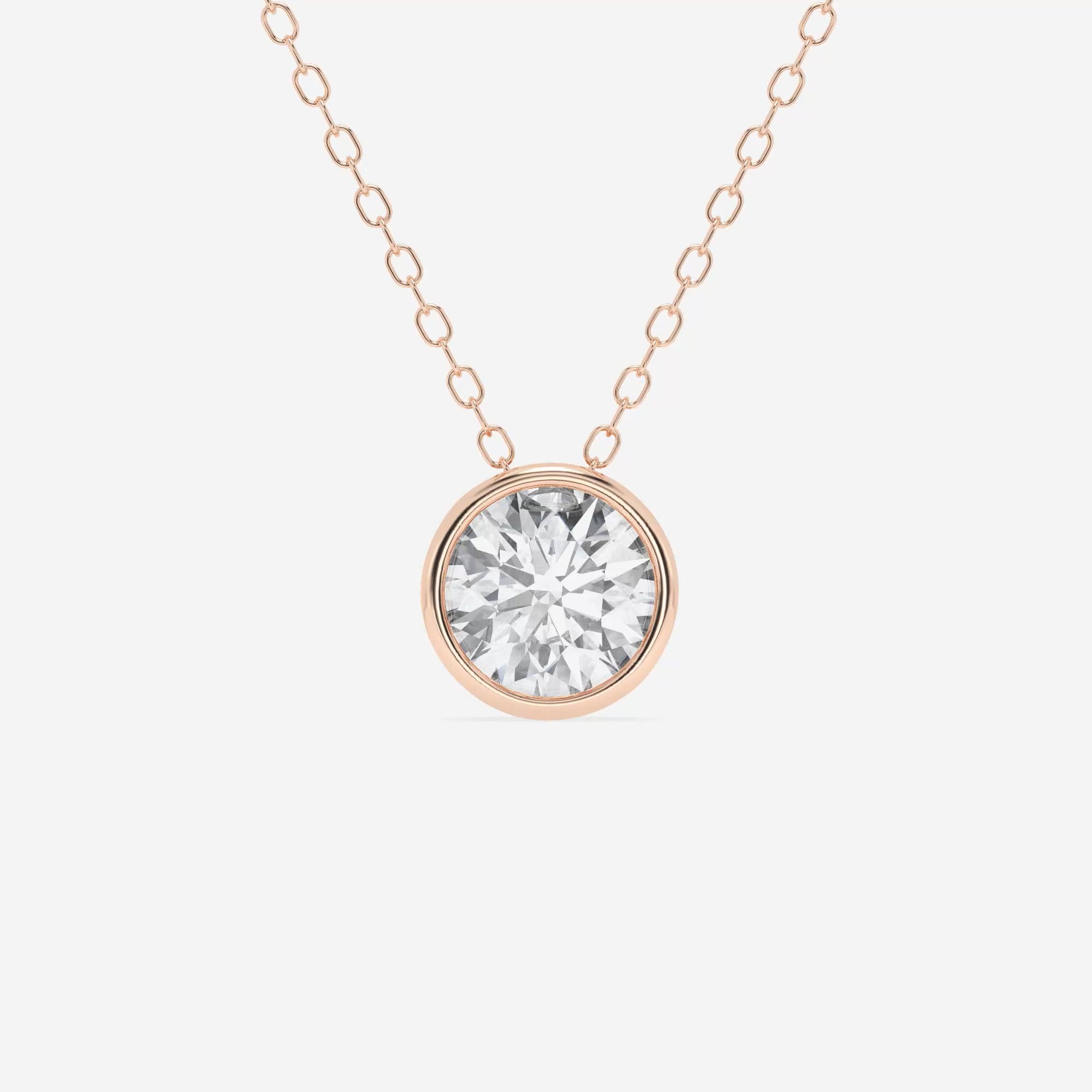 product video for 1 ctw Round Lab Grown Diamond Bezel Set Solitaire Pendant with Adjustable Chain