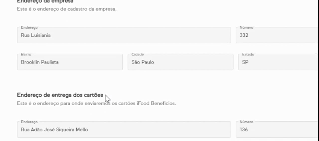 Como conferir o endereço de entrega dos cartões on Vimeo