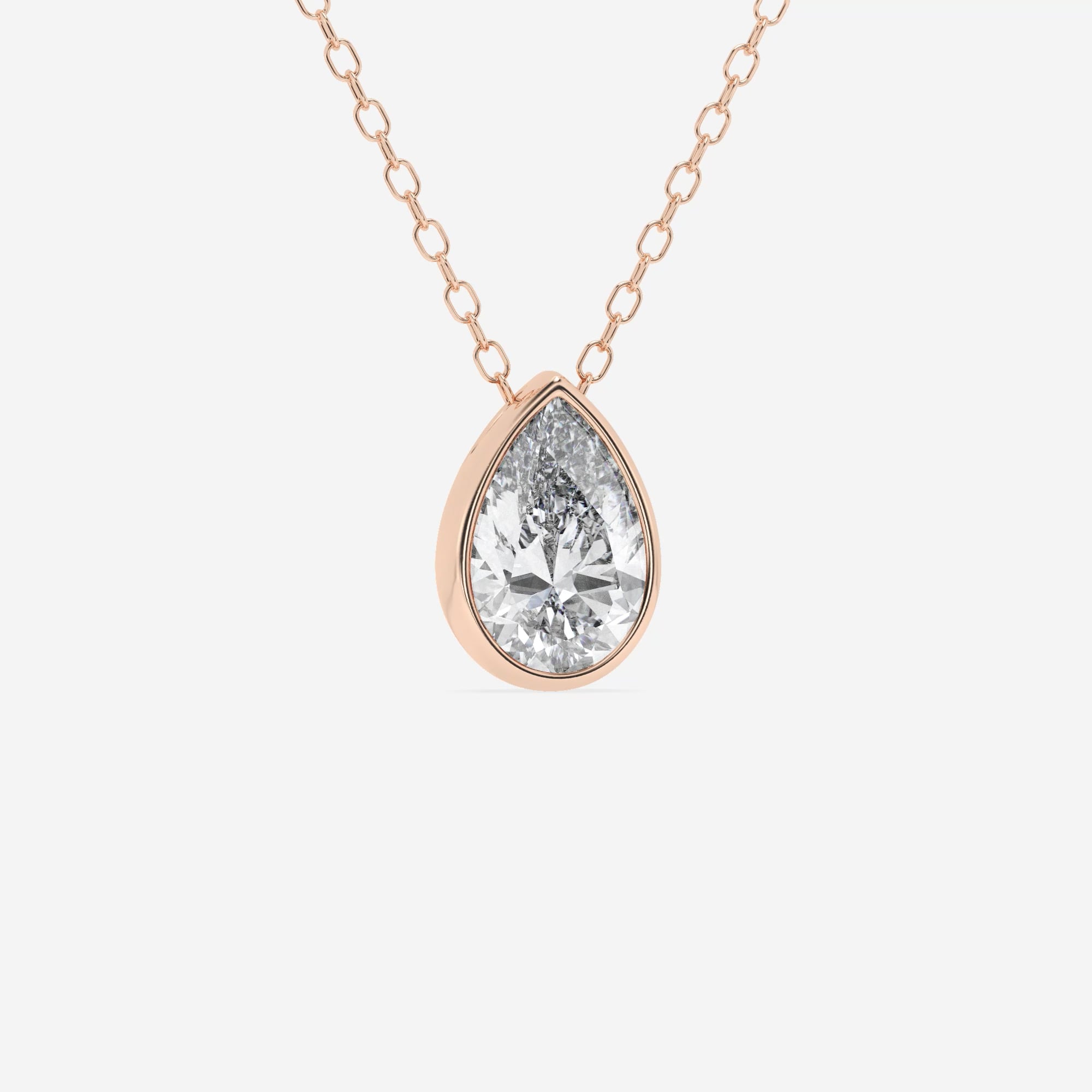 product video for 1 ctw Pear Lab Grown Diamond Bezel Set Solitaire Pendant with Adjustable Chain