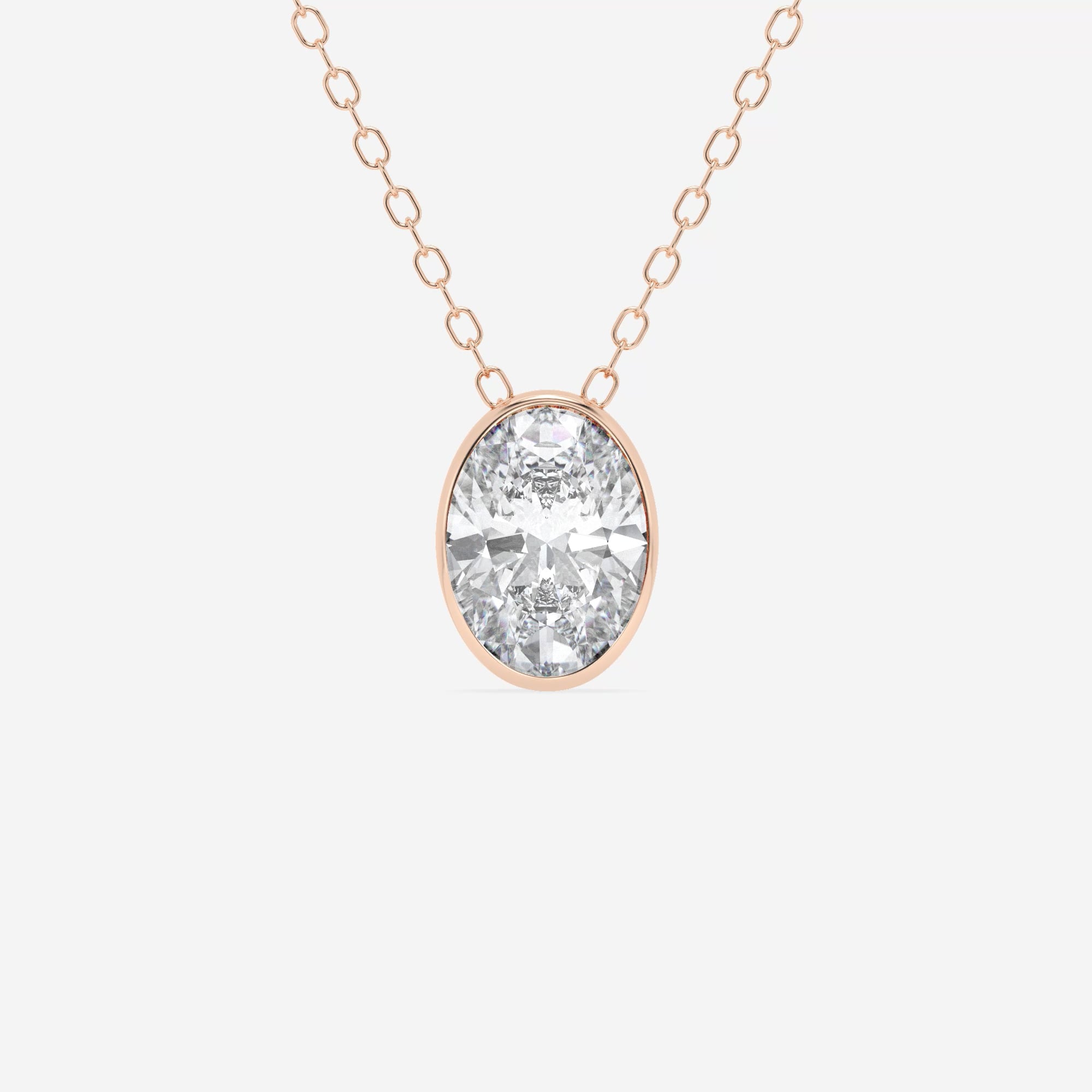 product video for 1 ctw Oval Lab Grown Diamond Bezel Set Solitaire Pendant with Adjustable Chain