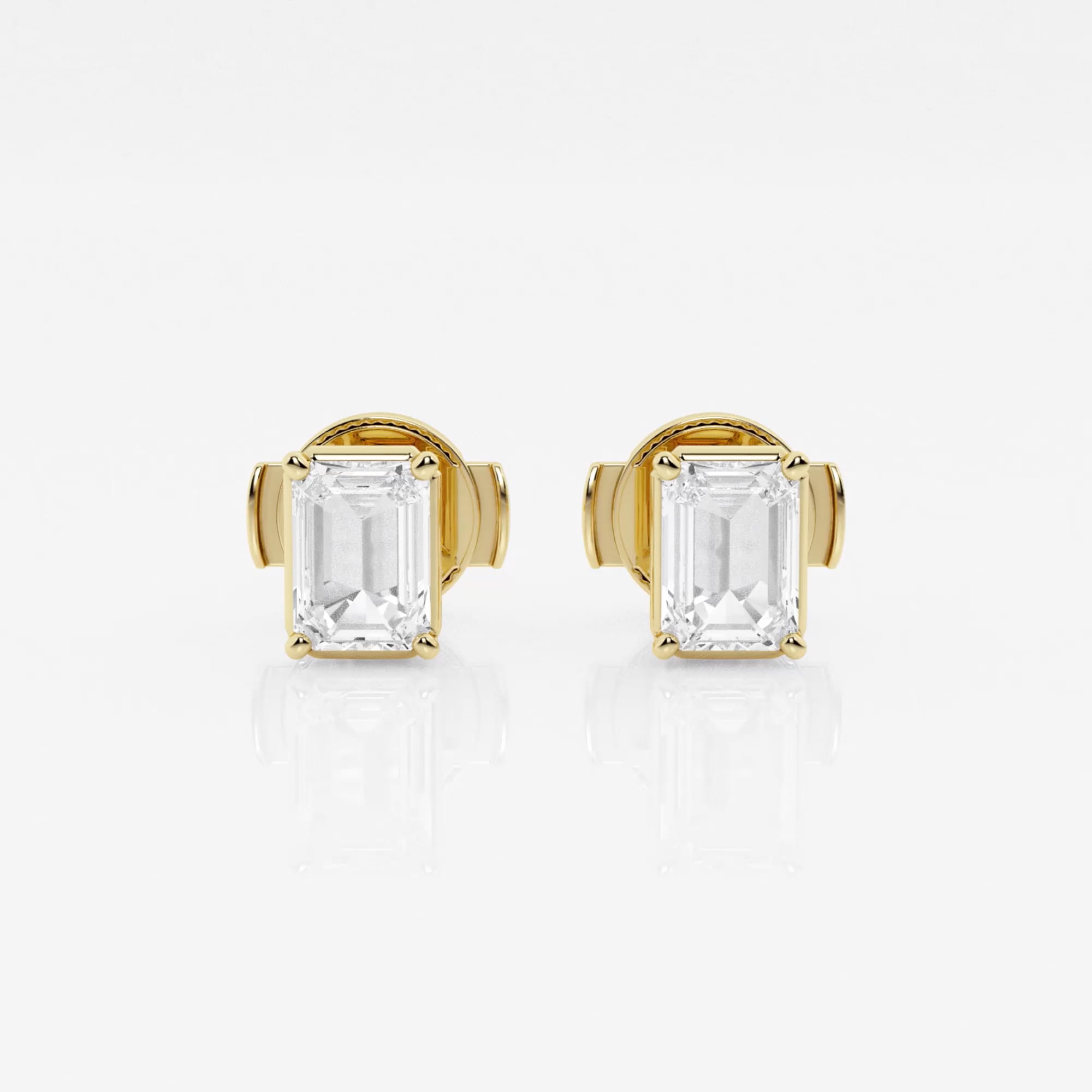product video for 1 ctw Emerald Lab Grown Diamond Solitaire Stud Earrings