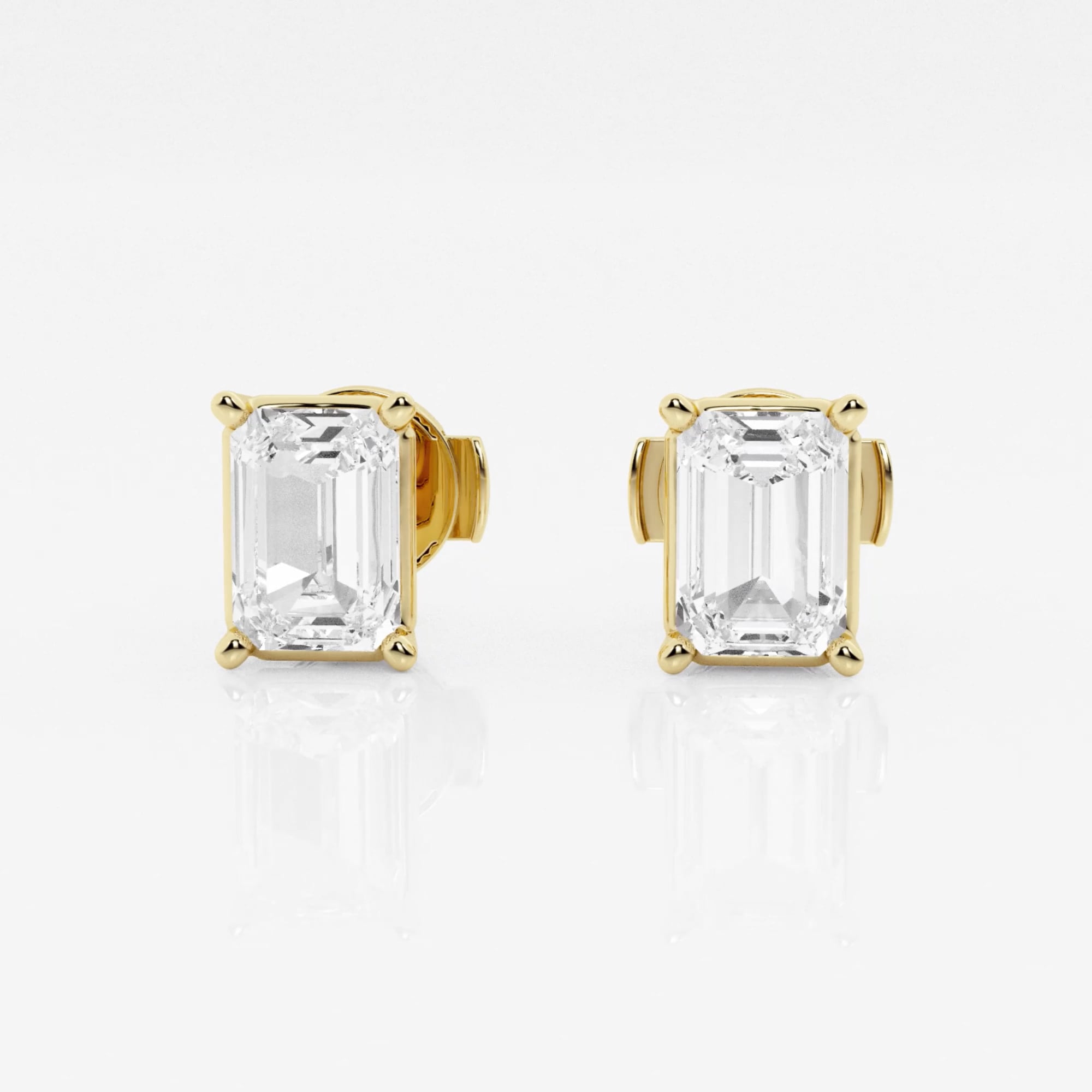 product video for 2 ctw Emerald Lab Grown Diamond Solitaire Certified Stud Earrings