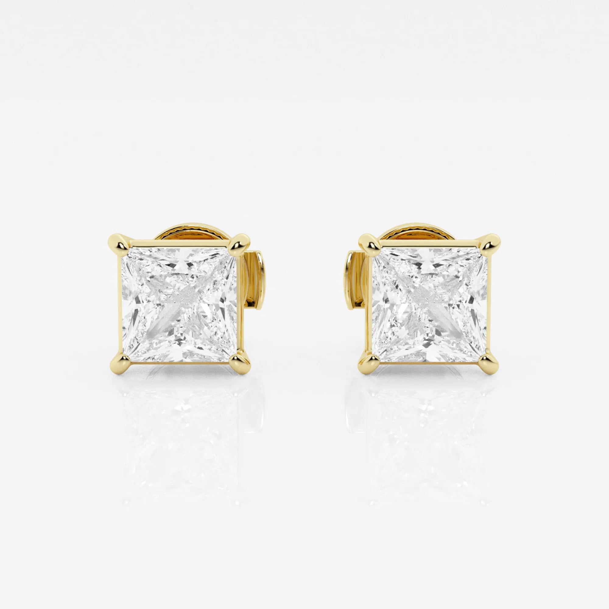 product video for 2 ctw Princess Lab Grown Diamond Solitaire Certified Stud Earrings