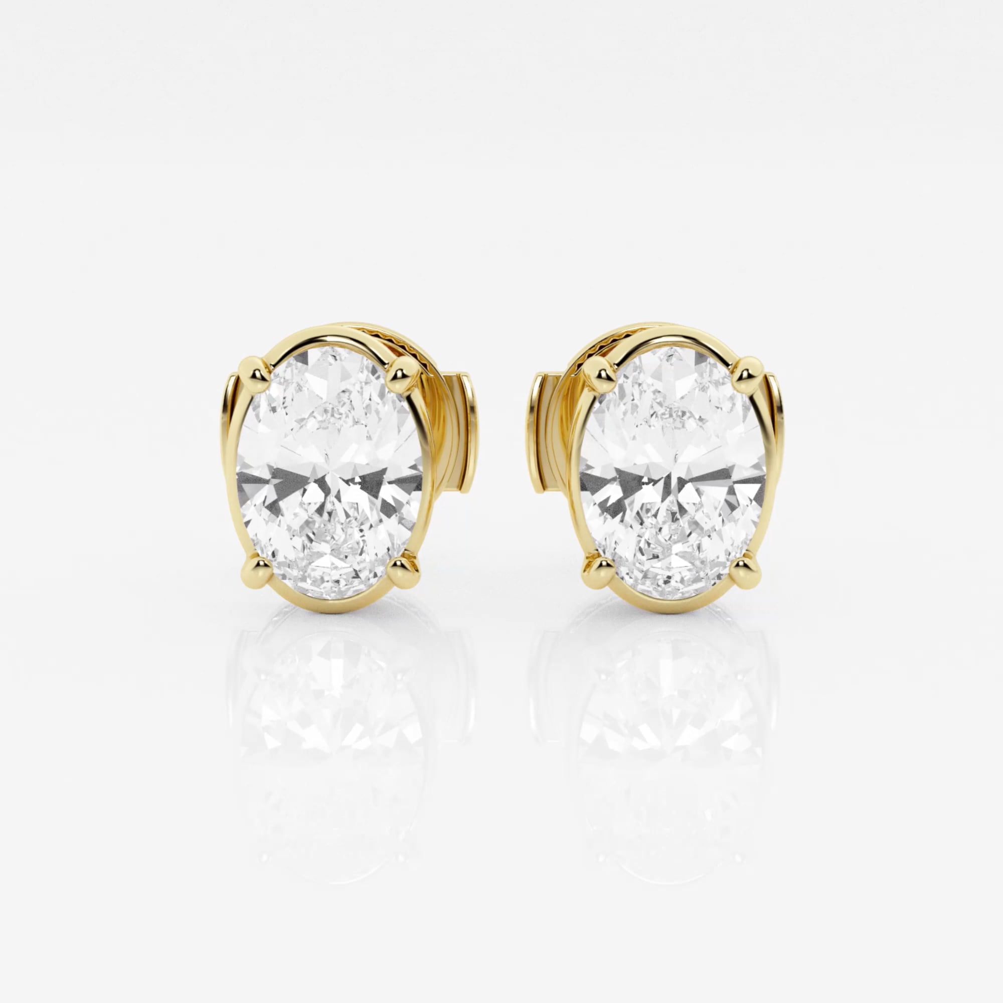 product video for 2 ctw Oval Lab Grown Diamond Solitaire Certified Stud Earrings