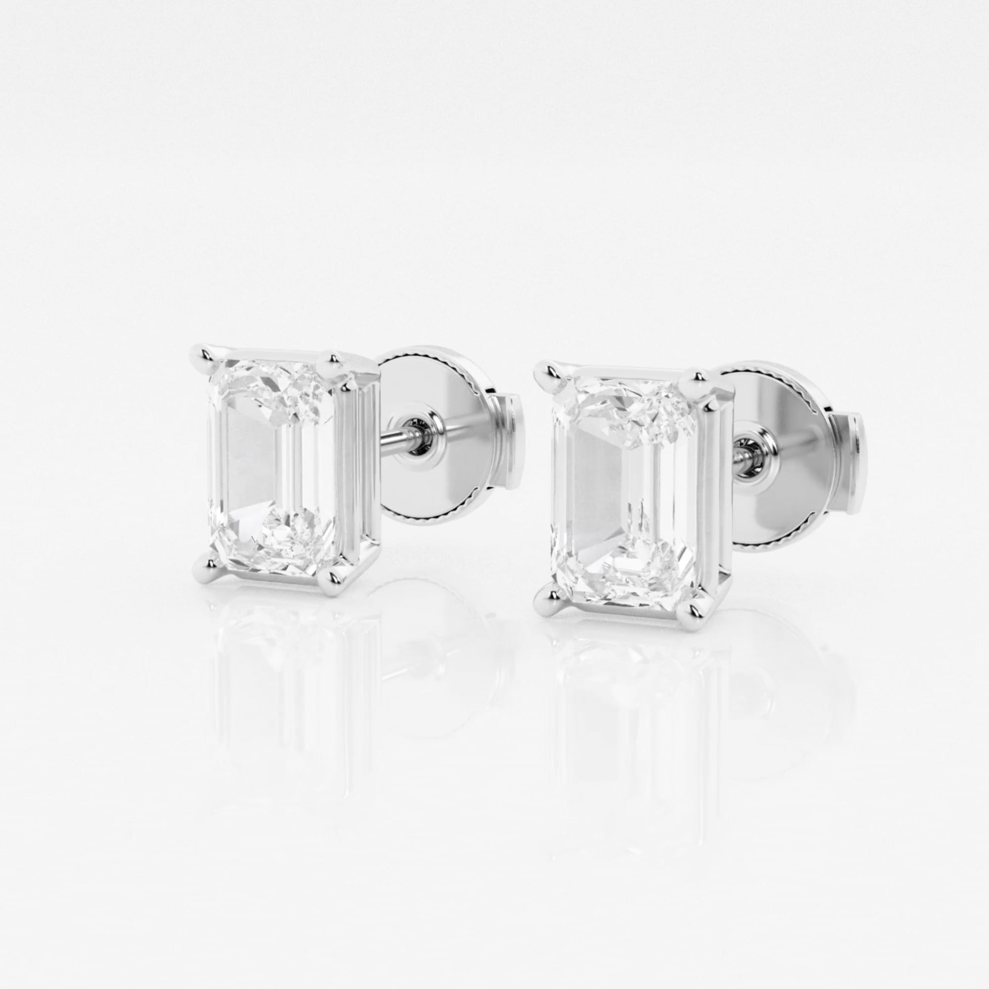 product video for 2 ctw Emerald Lab Grown Diamond Solitaire Certified Stud Earrings