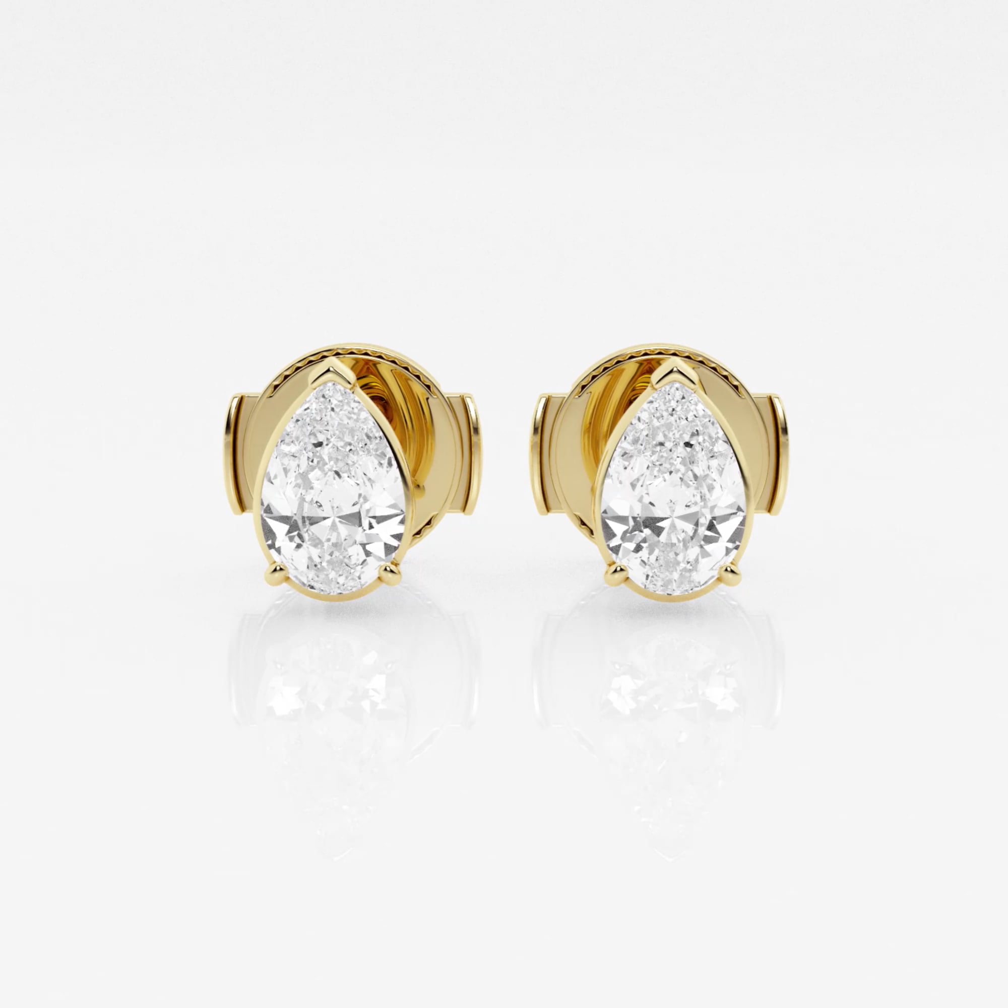 product video for 1 ctw Pear Lab Grown Diamond Solitaire Stud Earrings