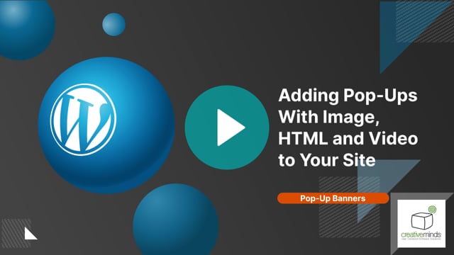Adding Pop-Ups With Image, HTML and Video to Your Site | CM Pop-Up Banners