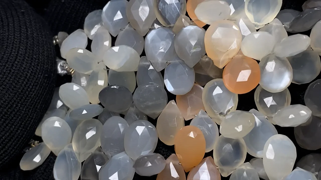 ムーンストーン （マルチカラー｜産地・タンザニア） ペアシェイプ