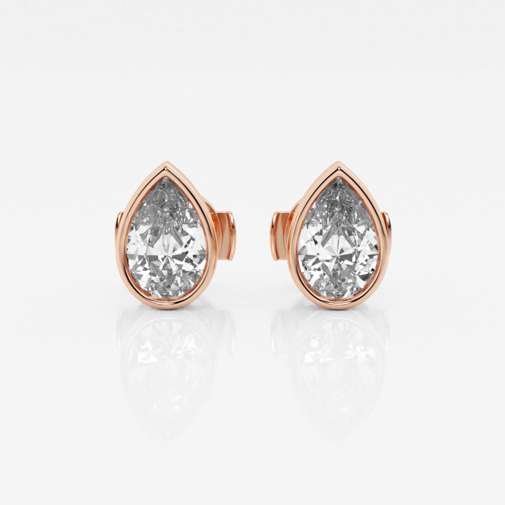 product video for 1 1/2 ctw Pear Lab Grown Diamond Bezel Set Solitaire Certified Stud Earrings