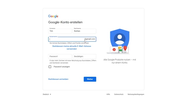 Dein YouTube-Kanal - Einrichtung 01 - Google Konto erstellen
