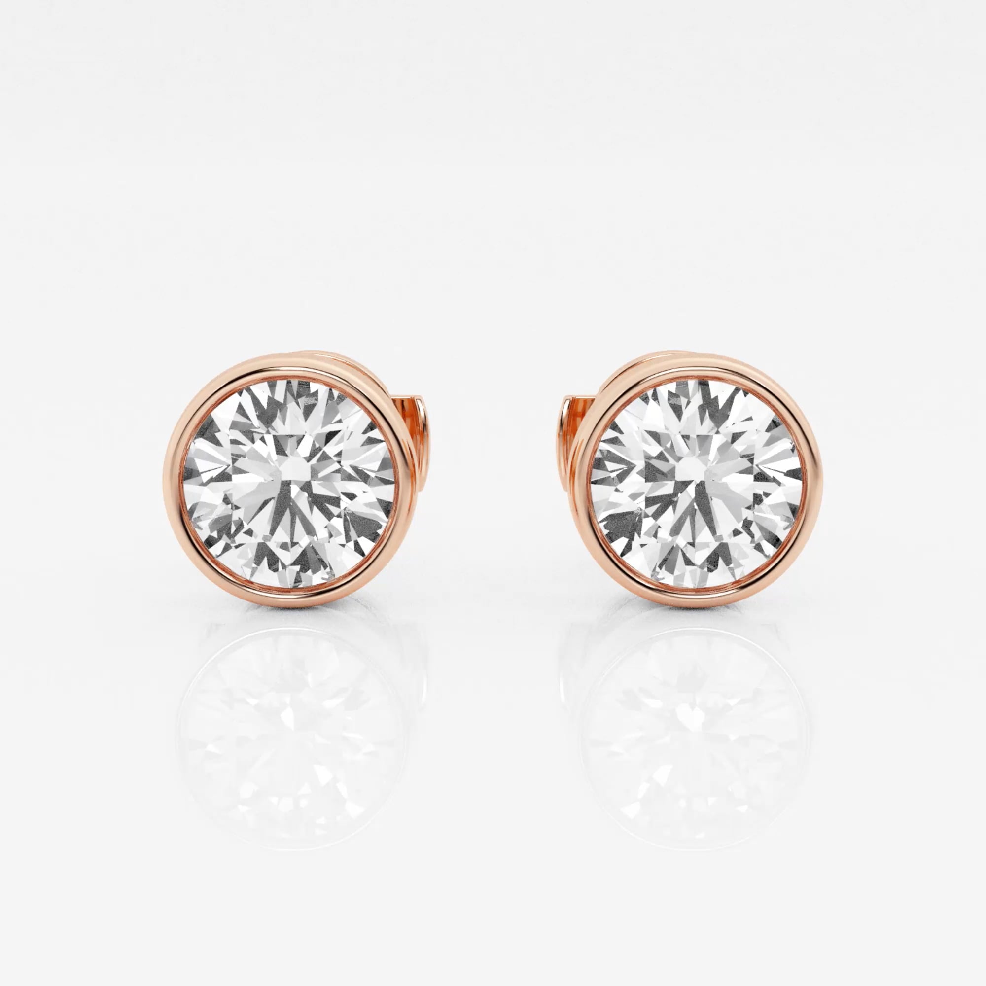product video for 2 ctw Round Lab Grown Diamond Bezel Set Solitaire Certified Stud Earrings