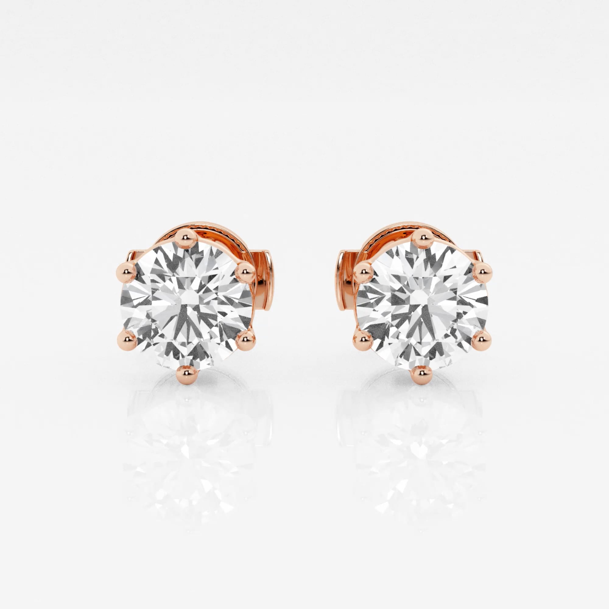 product video for 1 1/2 ctw Round Colorless Lab Grown Diamond Six Prong Stud Earrings