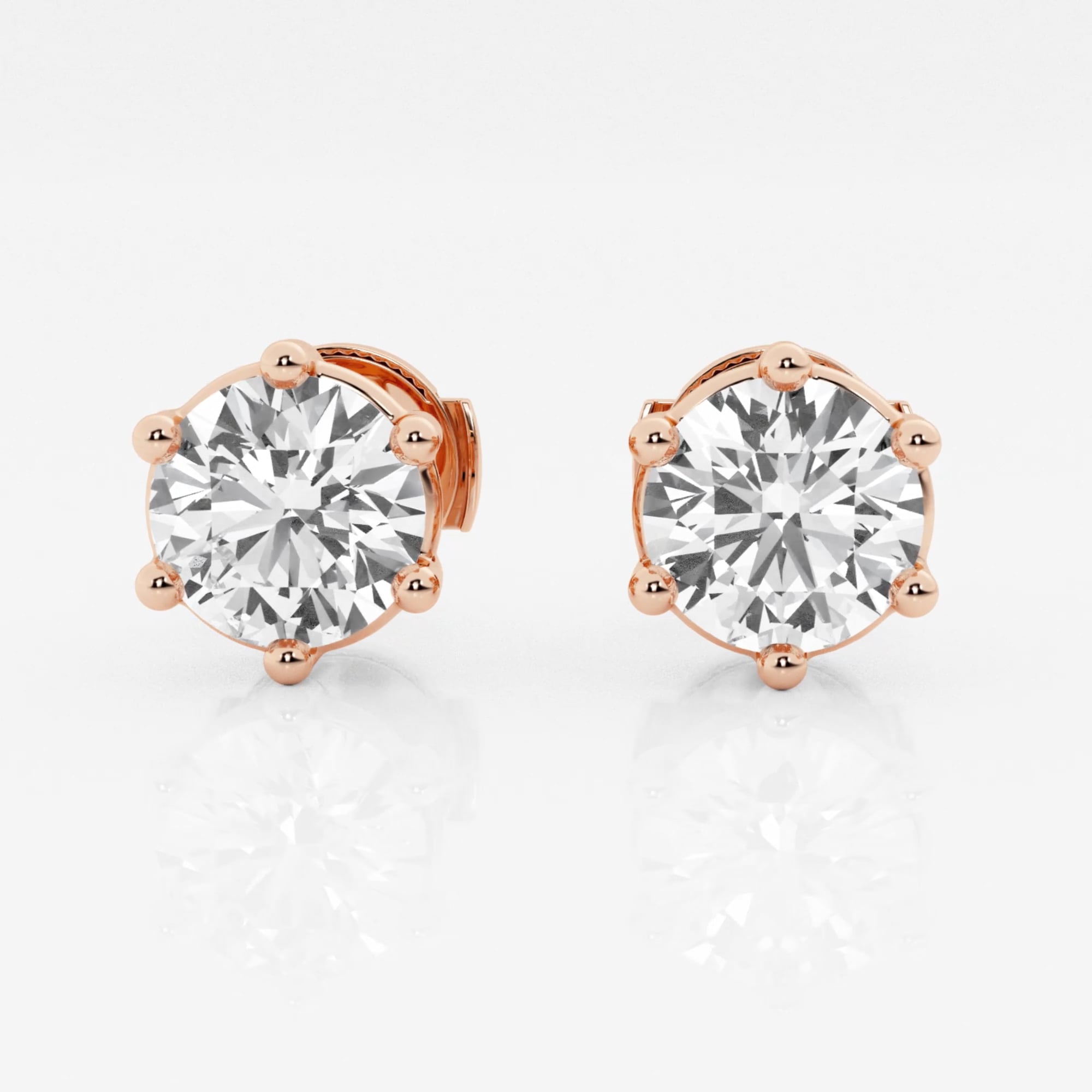product video for 3 ctw Round Colorless Lab Grown Diamond Six Prong Stud Earrings
