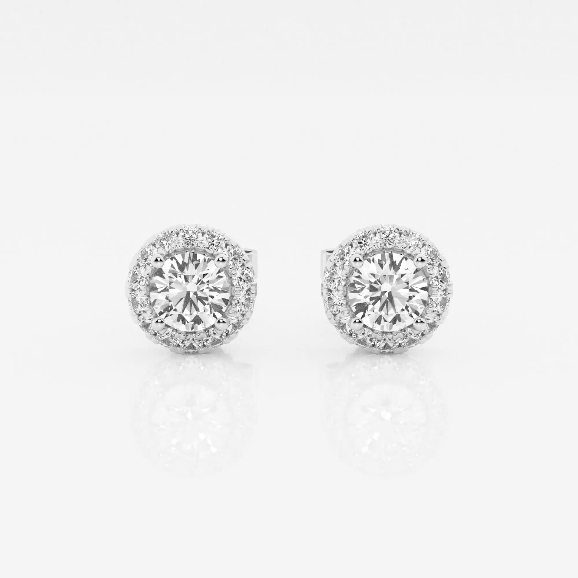 product video for 5/8 ctw Round Lab Grown Diamond Halo Stud Earrings