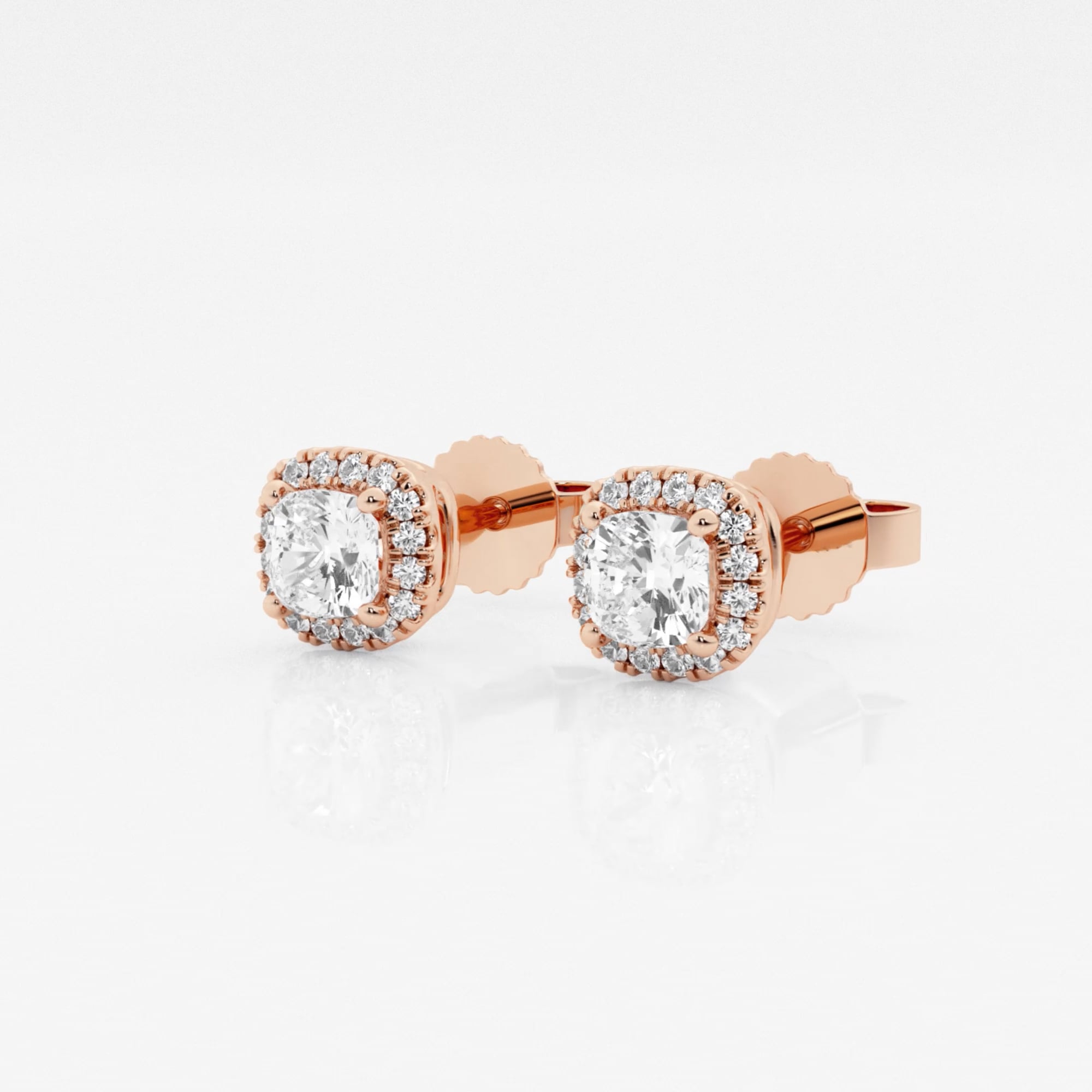 product video for 5/8 ctw Cushion Lab Grown Diamond Halo Stud Earrings