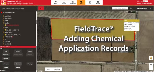 FieldTrace® - Adding Chemical Application Records