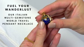 Italian Multi-Gemstone World Travel Pendant Necklace in 18kt Gold Over Sterling