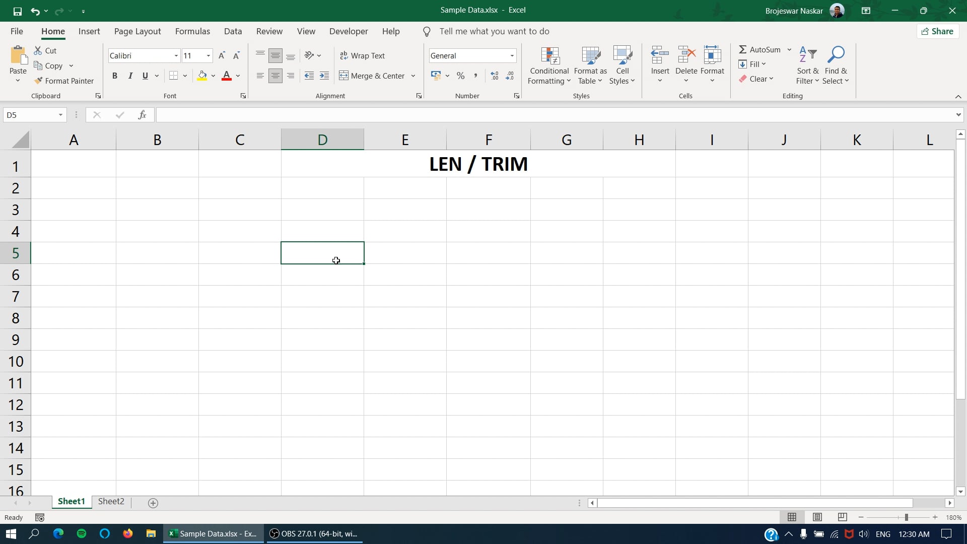 Excel LEN & TRIM Functions Yuno Learning