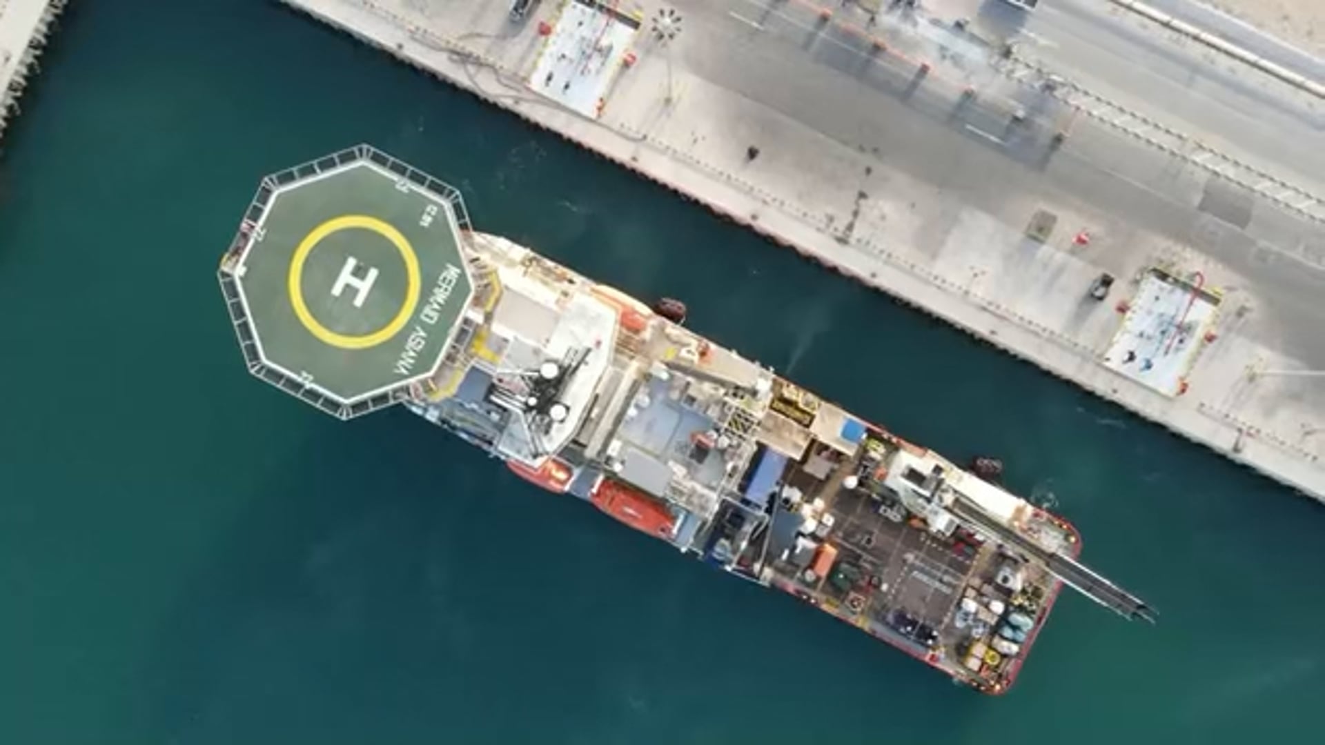 Drone video shots for ship leaving the port