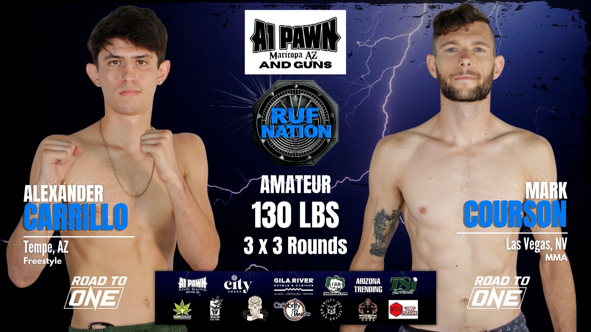 Amateur 130 lbs Alex Carrillo vs Mark Courson, August 29th 2021, Celebrity Theatre Phoenix Arizona USA, RUF MMA RUF43 on Vimeo photo