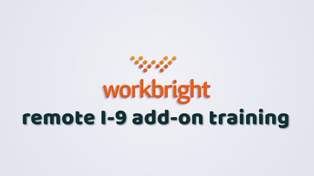 Remote I-9 Add-on Admin Training