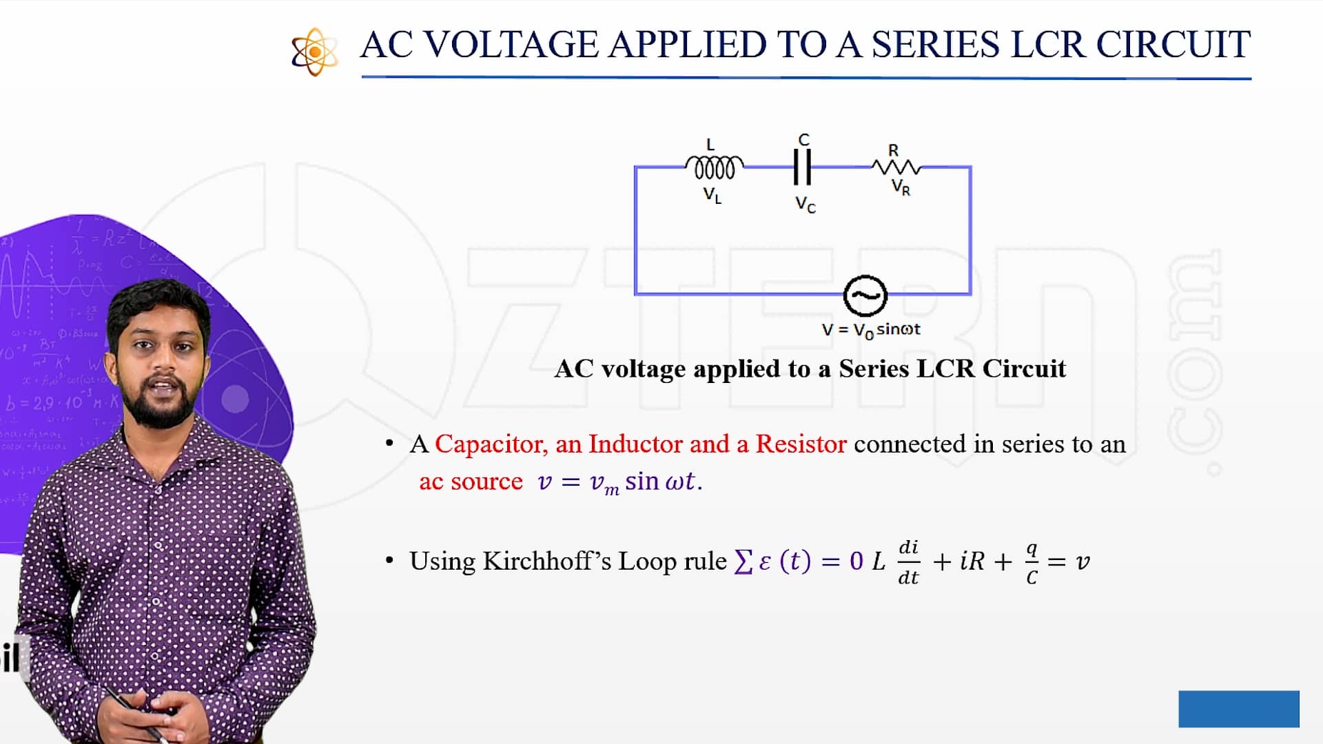 Ac Voltage Applied To A Series Lcr Circuit On Vimeo 0640