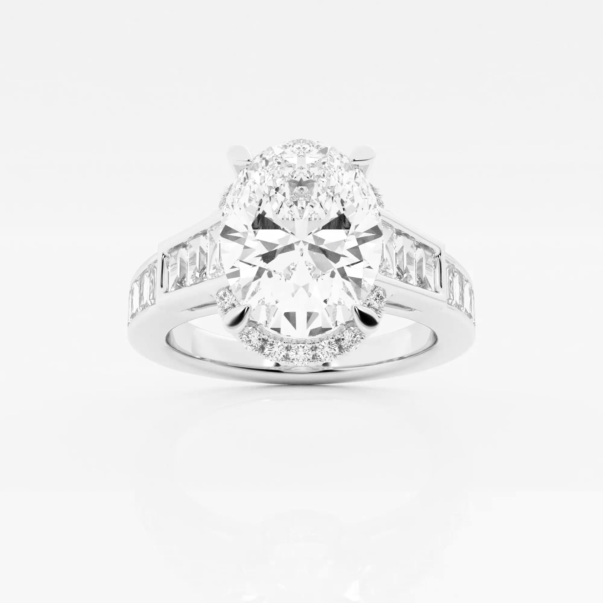 product video for Badgley Mischka Near-Colorless 3 1/2 ctw Oval Lab Grown Diamond Channel Band Engagement Ring