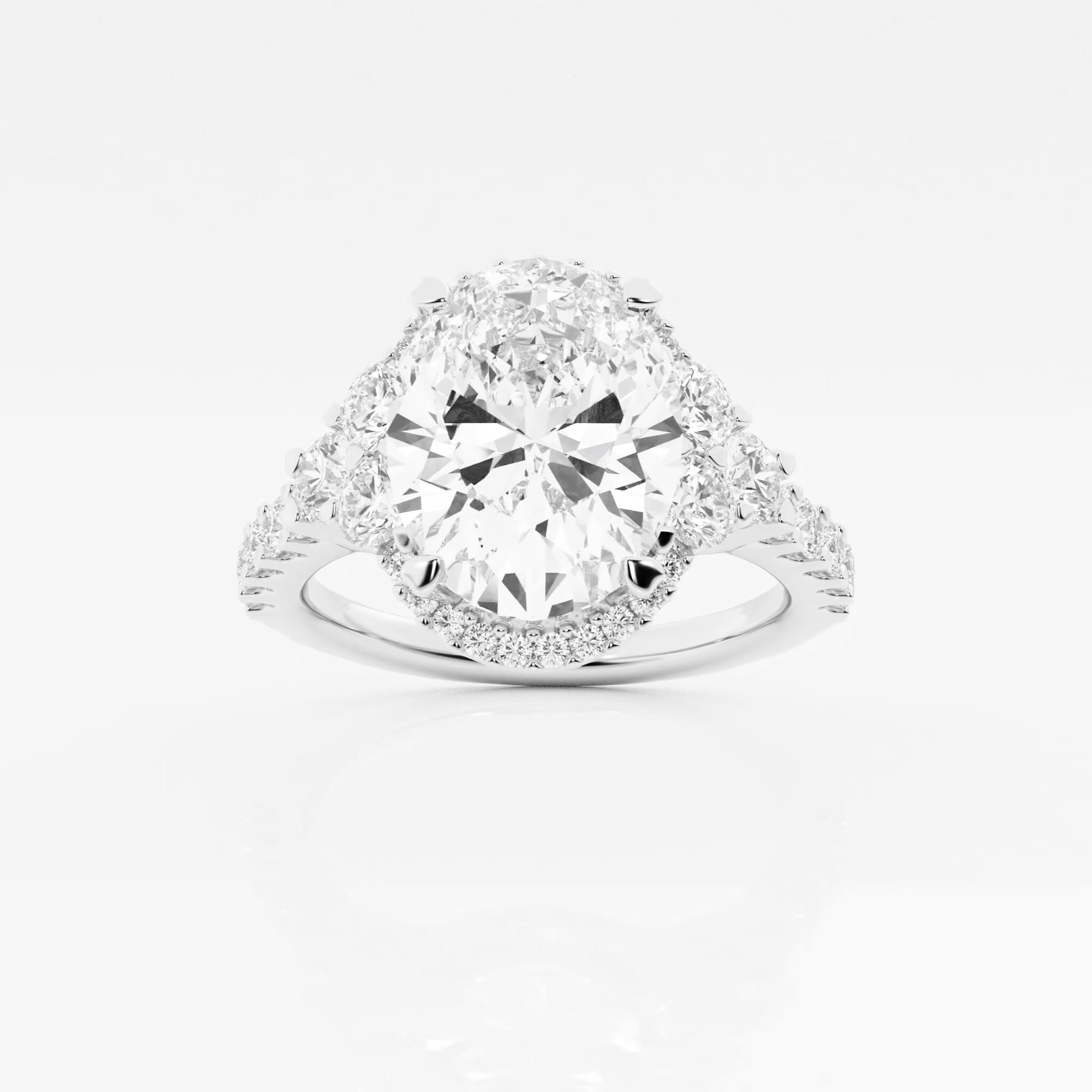 product video for Badgley Mischka Near-Colorless 4 ctw Oval Lab Grown Diamond Halo Engagement Ring