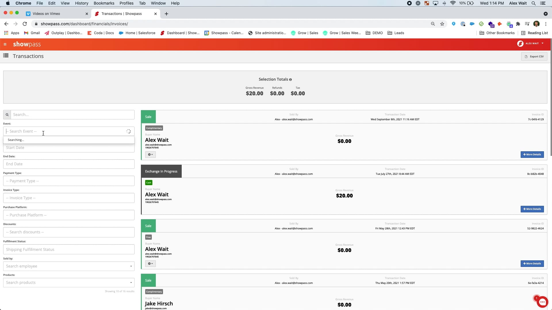 Transactions Reports on Vimeo