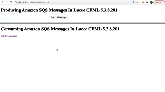 Producing And Consuming Amazon Sqs Messages In Lucee Cfml 5 3 8 1