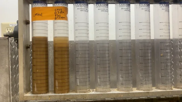 Drainage curves for FLOPAM 4650 polymer with various polymer dilution