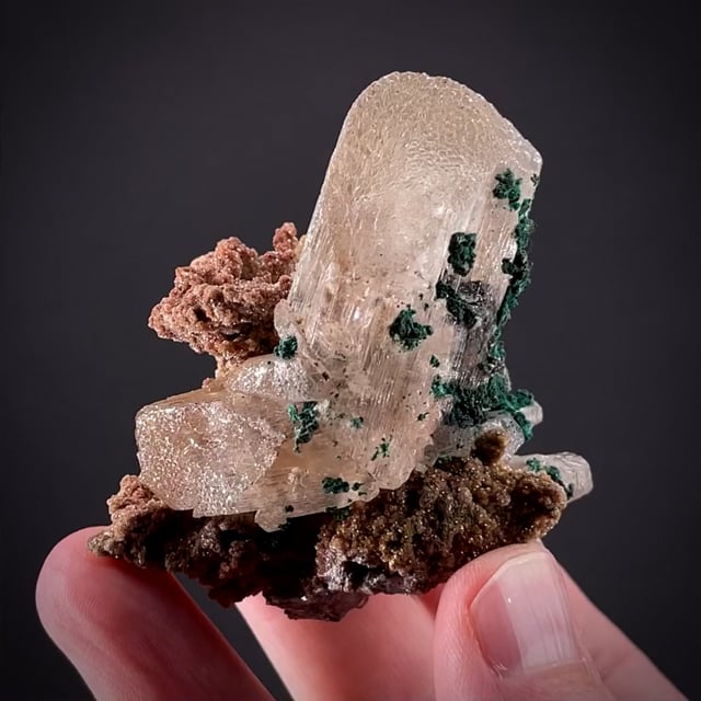 Cerussite with Malachite and Calcite (classic material)