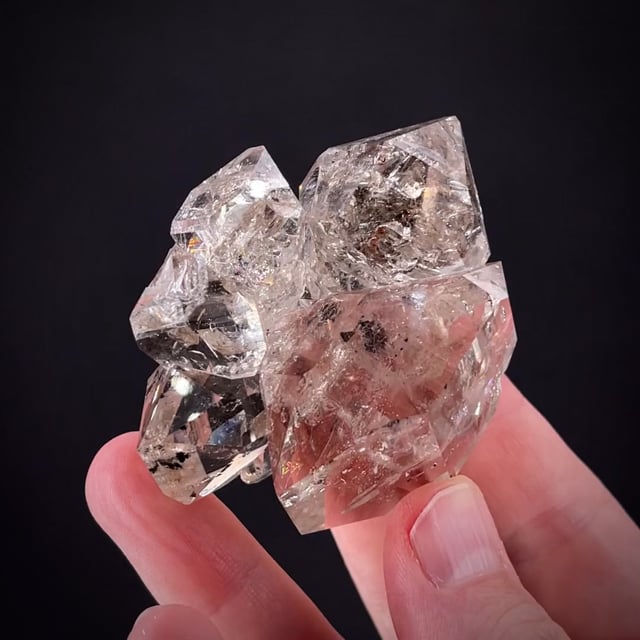 Quartz 'Herkimer diamond' cluster