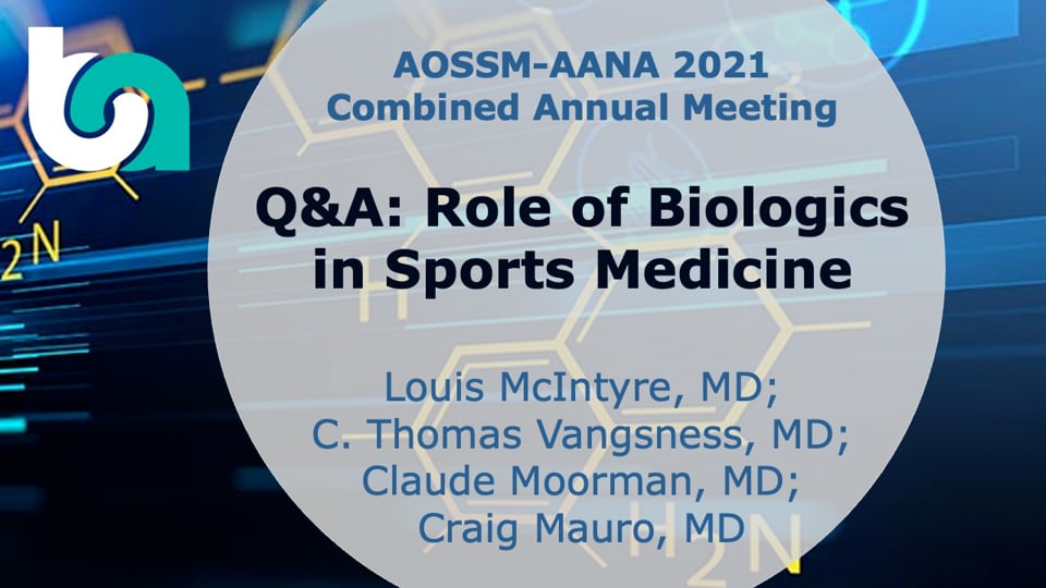 Q&A: Role of Biologics in Sports Medicine