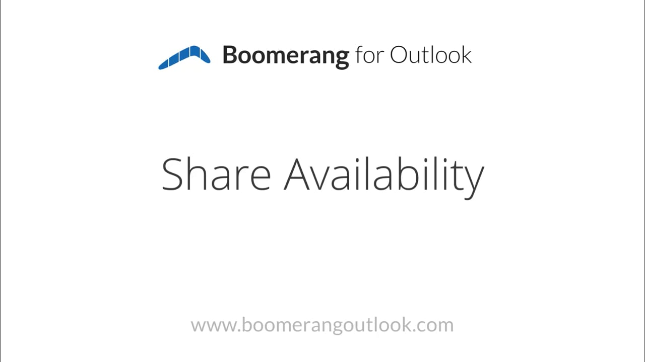 How To Share Calendar Availability In Outlook With Boomerang On Vimeo