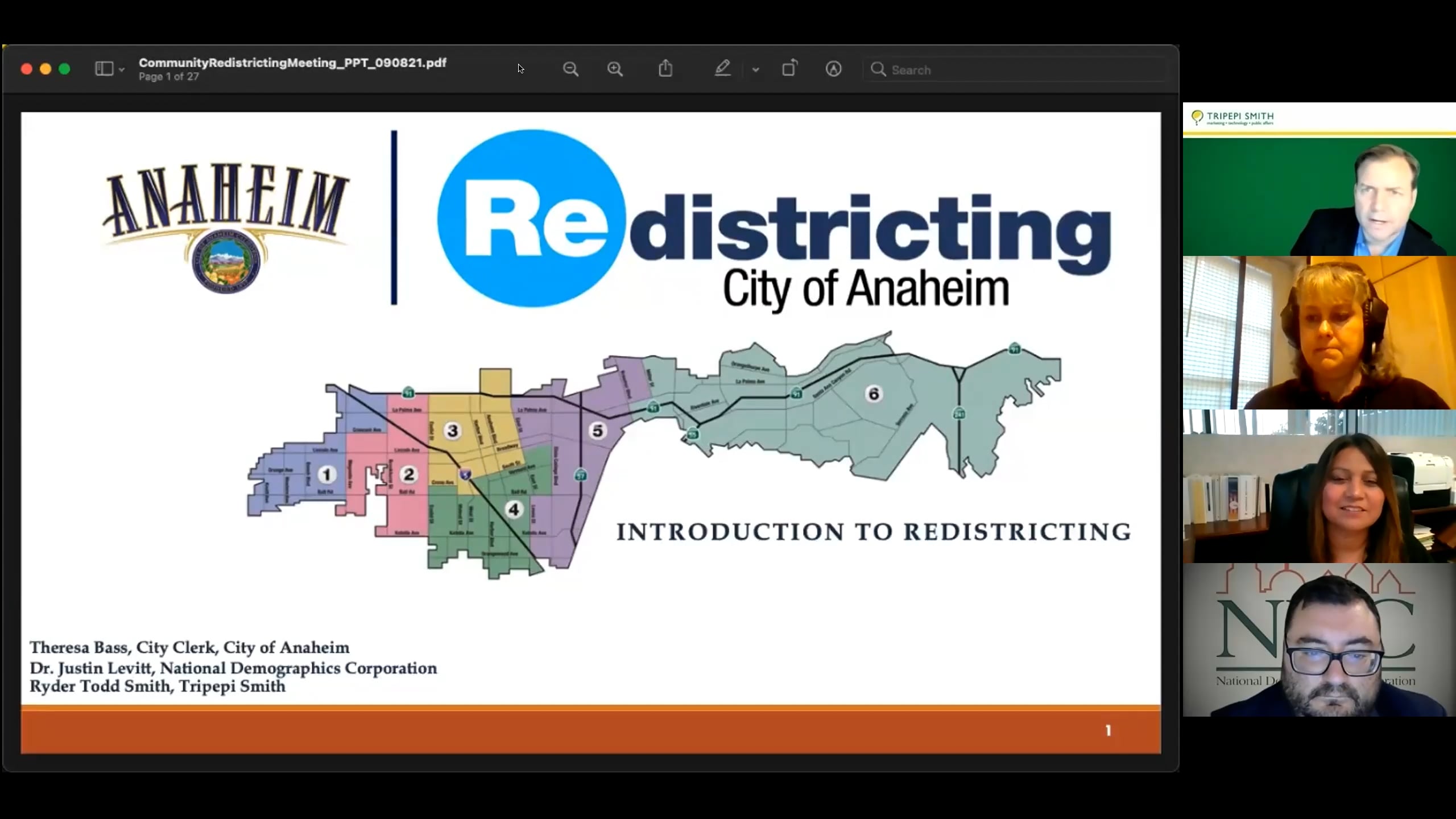 City of Anaheim Redistricting Public Workshop - September 8, 2021 ...