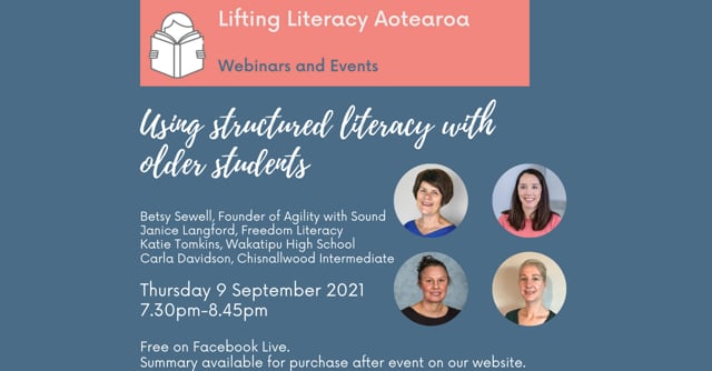 Webinar: using structured literacy with older students