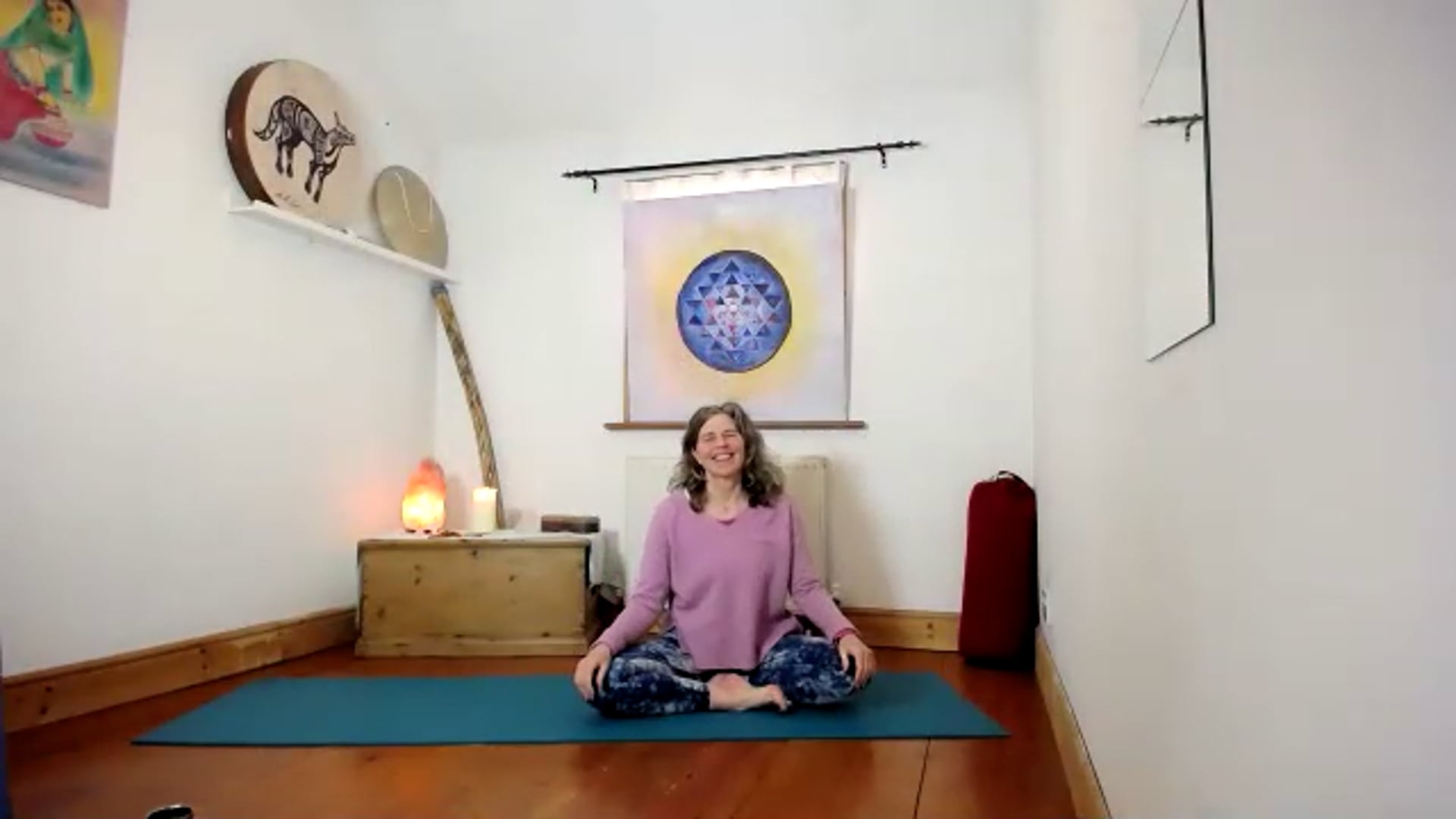 Settling in meditation with intention and Lotus Mudra