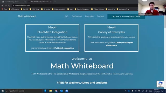 Math Whiteboard: When Universal Design For Instruction Meets Accessibility