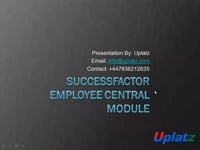 SAP SF Employee Central introduction