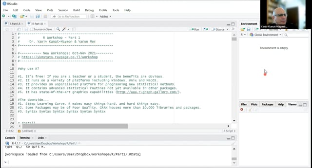 ניתוחים סטטיסטיים וגרפיקה חלק א' R, בהנחיית ד"ר יניב קאנט, 5.9.21