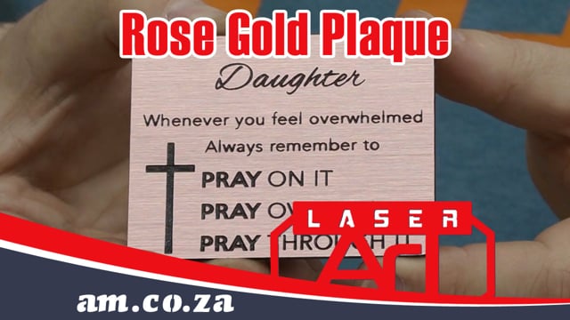 Rose Gold Plaque of Rowmark Engraving Laminates ABS Plate Engrave & Cut on TruCUT CO2 Laser Machine