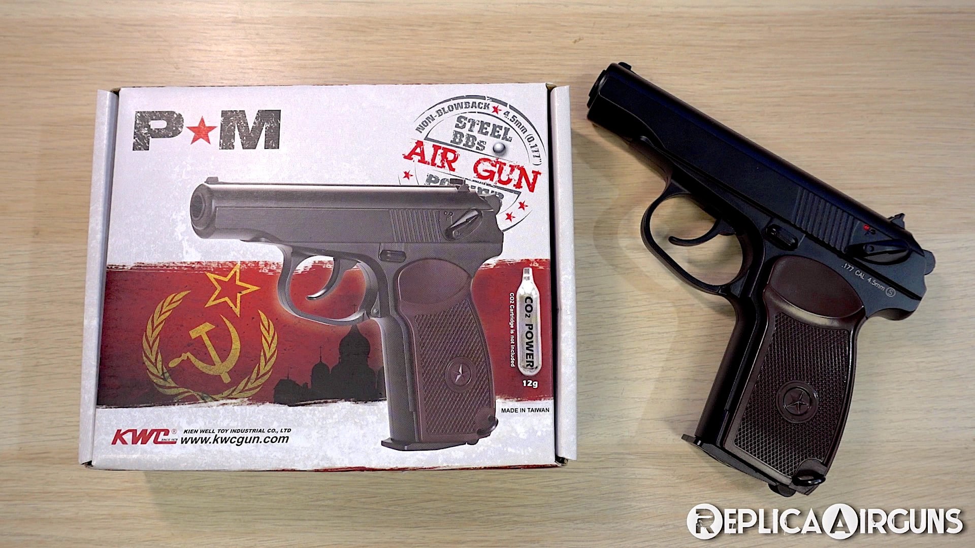 KWC Makarov PM CO2 NBB BB Pistol Table Top Review