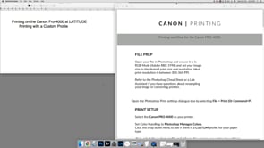 Canon Pro-400 Tutorial: Printing with a Custom Profile